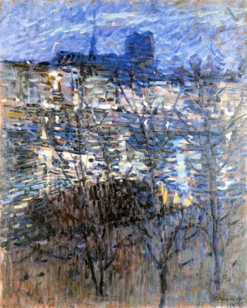 Nicolas Tarkhoff The Seine And Notre-dame By Niht