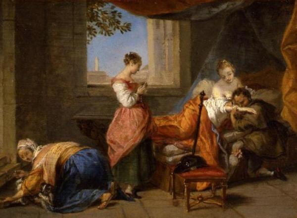 The Little Dog by Nicolas Vleughels Oil Painting Reproductions