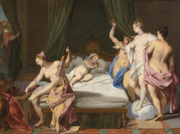 Nicolas Vleughels Venus And The Three Graces Tending Cupid