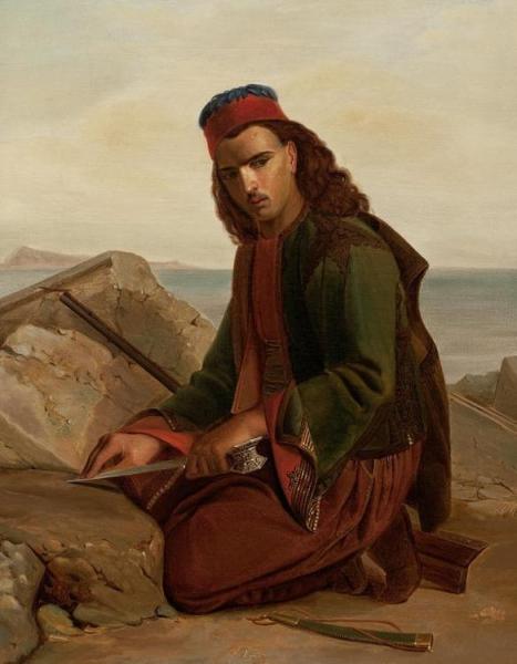 A Greek Soldier Hones His Dagger by Niels Simonsen