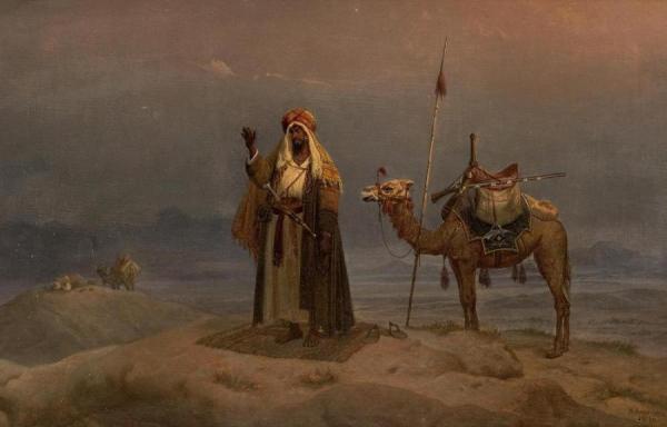 Arabs At Prayer by Niels Simonsen
