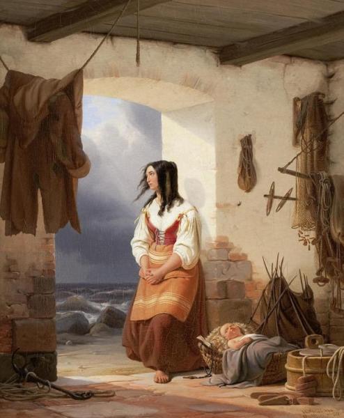 Awaiting The Fisherman's Return by Niels Simonsen