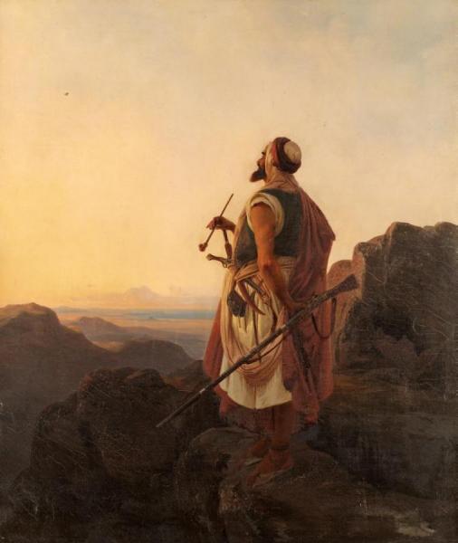 Bedouin At Dawn (beduin I Gryningsljus) by Niels Simonsen