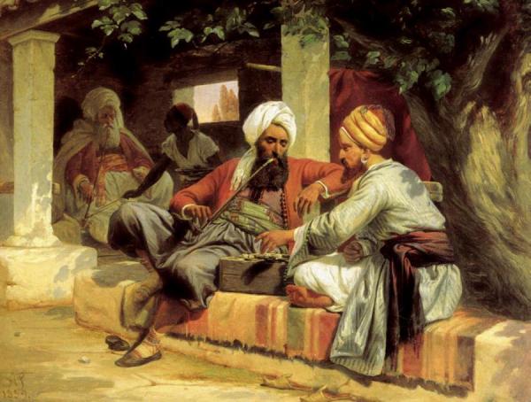 Orientals At A Gaming Board by Niels Simonsen