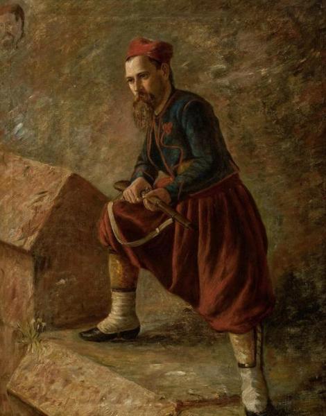 Portrait Of A Turkish Soldier With His Rifle by Niels Simonsen