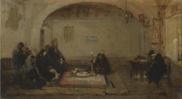 Interior With Figures by Nikiforos Lytras Oil Painting Reproductions