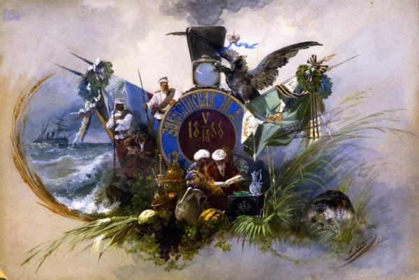 Trans-caspian Railway Album Cover by Nikolai Nikolaevich Karazin Oil Painting Reproductions