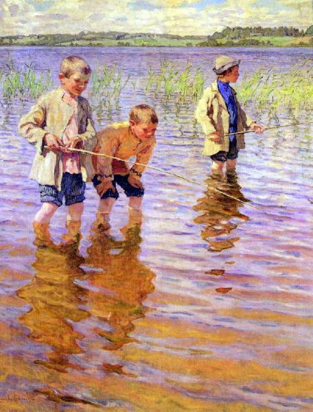 Afternoon Fishing by Nikolai Petrovich Bogdanov-belsky