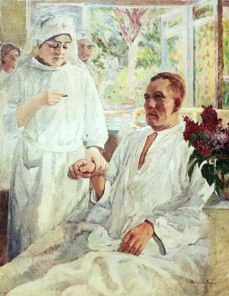 At The Hospital by Nikolai Petrovich Bogdanov-belsky Oil Painting Reproductions