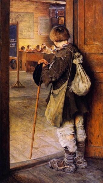 At The School Door by Nikolai Petrovich Bogdanov-belsky