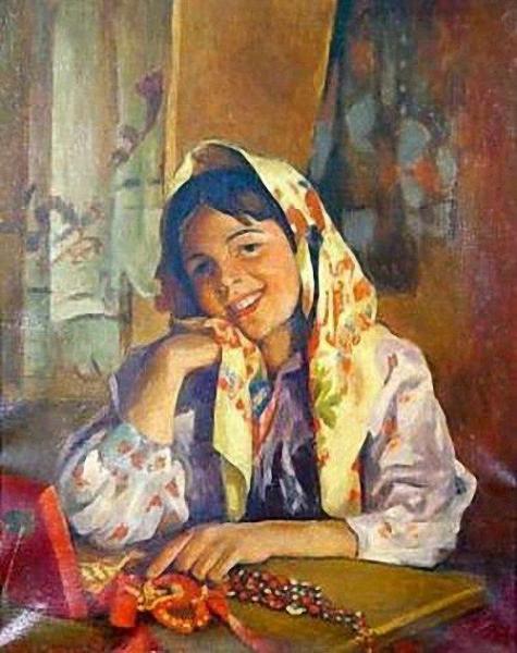 Girl In A Russian Costume by Nikolai Petrovich Bogdanov-belsky