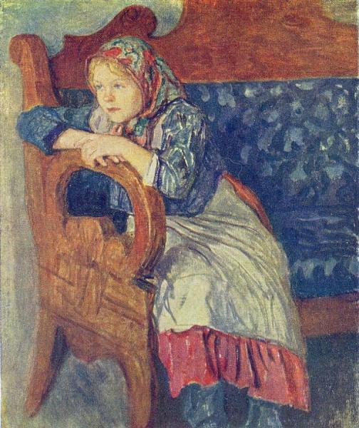 Girl On A Sofa by Nikolai Petrovich Bogdanov-belsky