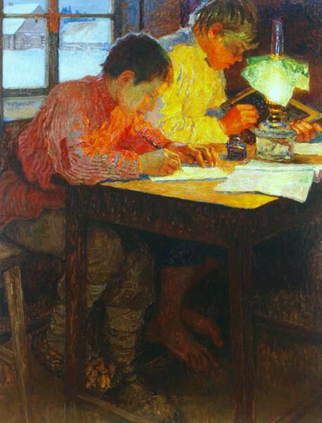 Homework by Nikolai Petrovich Bogdanov-belsky