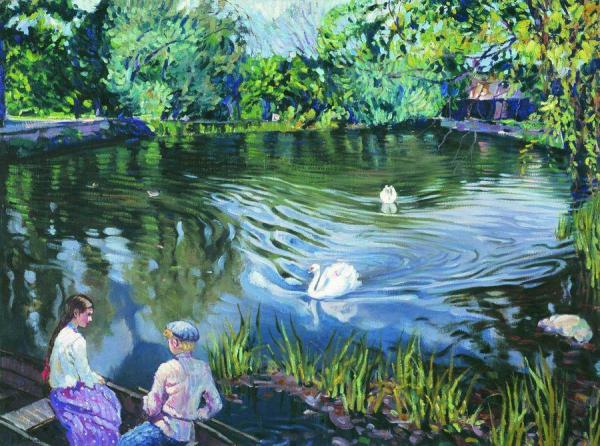 In The Boat by Nikolai Petrovich Bogdanov-belsky