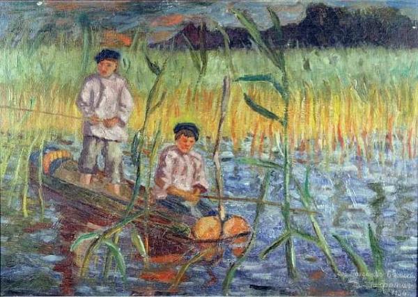In The Cattails by Nikolai Petrovich Bogdanov-belsky