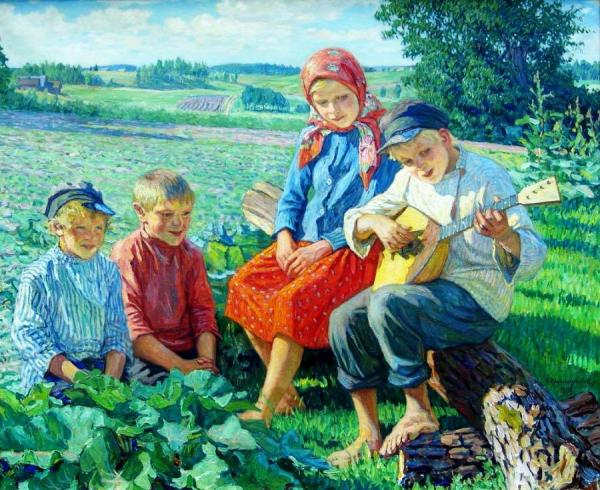 Little Concert With Balalaika by Nikolai Petrovich Bogdanov-belsky
