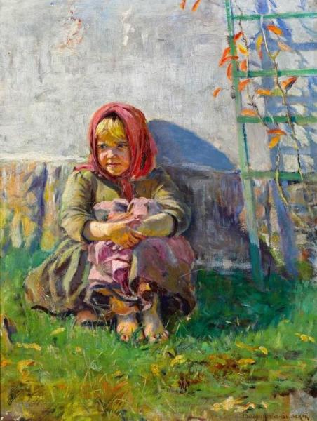 Little Girl In The Garden by Nikolai Petrovich Bogdanov-belsky