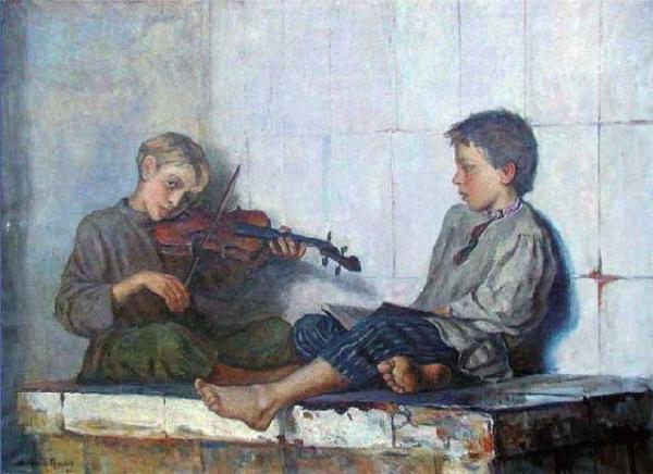 Music Lesson by Nikolai Petrovich Bogdanov-belsky