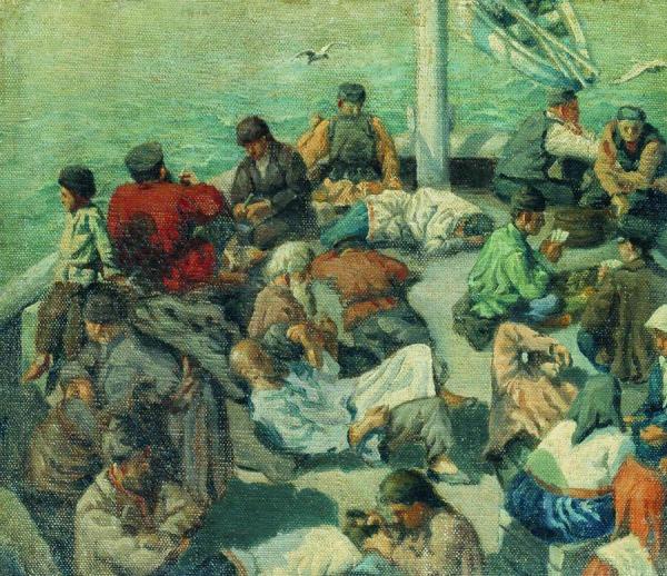 On The Ferryboat by Nikolai Petrovich Bogdanov-belsky
