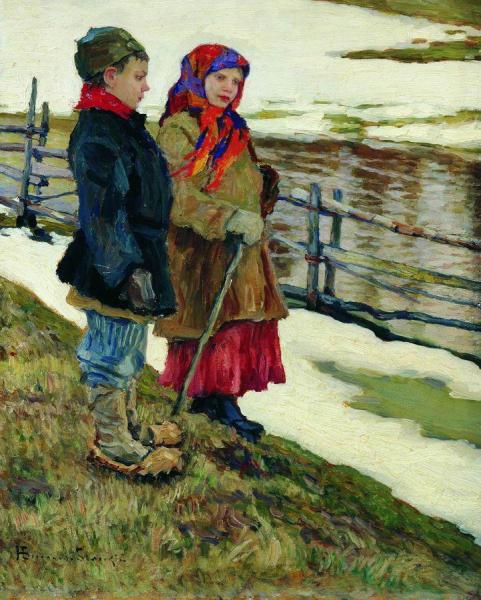 Peasant Children by Nikolai Petrovich Bogdanov-belsky Oil Painting Reproductions