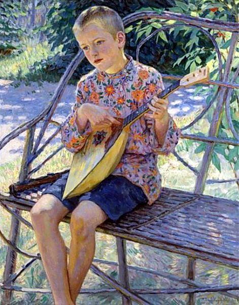 Portrait Of Artist's Son by Nikolai Petrovich Bogdanov-belsky