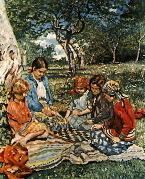 Summer Day by Nikolai Petrovich Bogdanov-belsky Oil Painting Reproductions