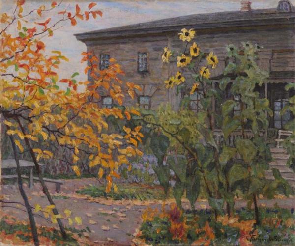 Sunflowers In The Garden by Nikolai Petrovich Bogdanov-belsky