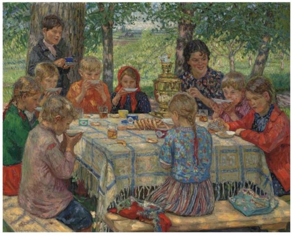 Teacher's Birthday by Nikolai Petrovich Bogdanov-belsky