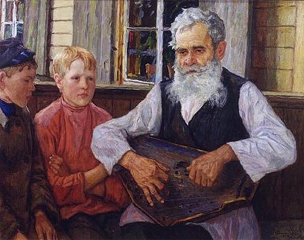The Gusli Player by Nikolai Petrovich Bogdanov-belsky