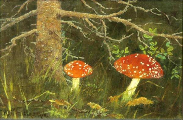 Toadstools Under The Tree by Nikolai Petrovich Bogdanov-belsky