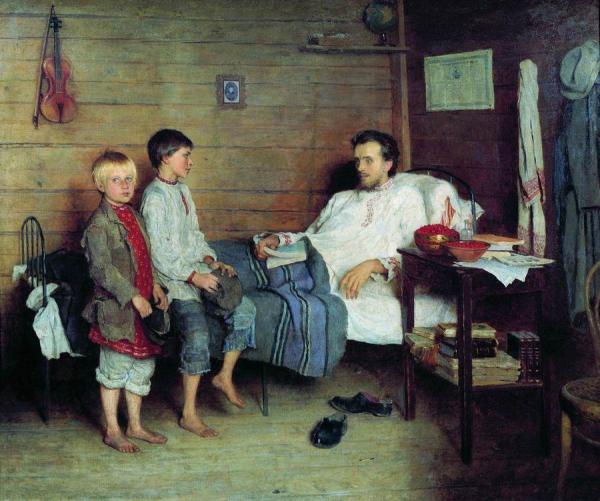 Visiting The Sick Teacher by Nikolai Petrovich Bogdanov-belsky