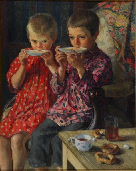 Visitors by Nikolai Petrovich Bogdanov-belsky