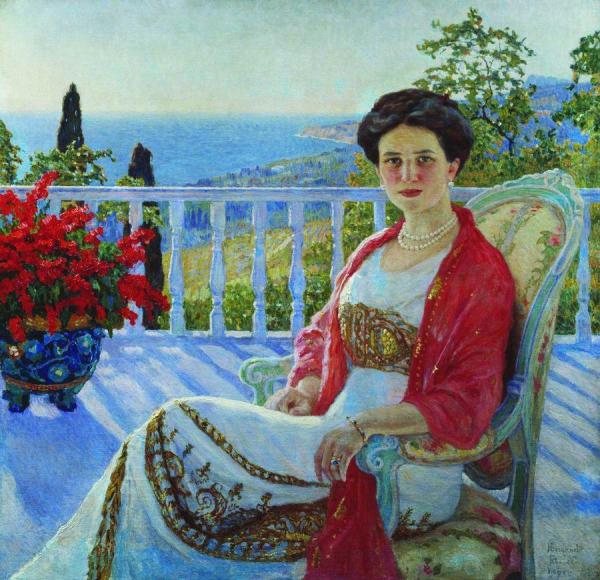 Woman On The Balcony by Nikolai Petrovich Bogdanov-belsky