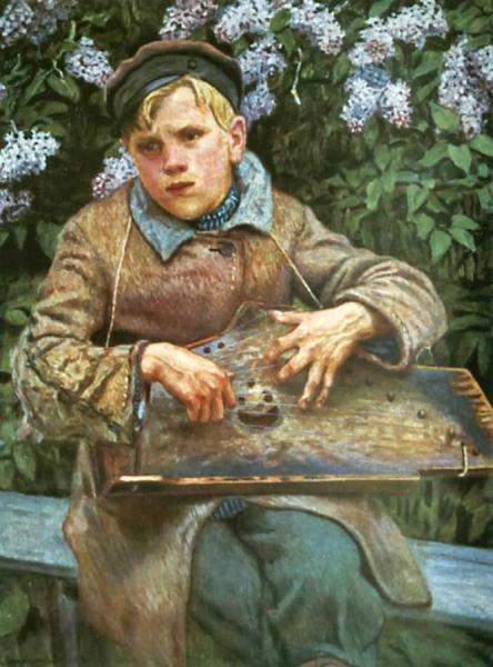 Young Musician by Nikolai Petrovich Bogdanov-belsky