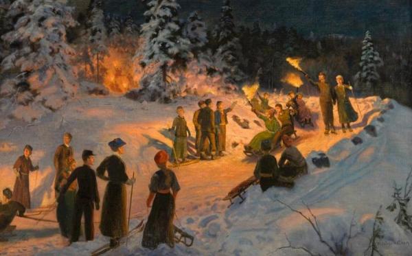 Sledding In Korketrekkeren by Nils Hansteen