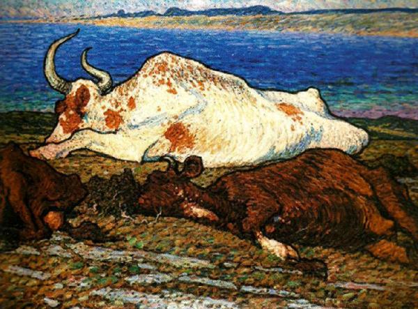 Resting Cows by Nils Kreuger Oil Painting Reproductions