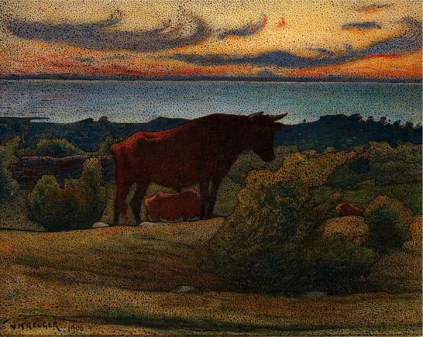 Young Calf At Hallands Slope by Nils Kreuger