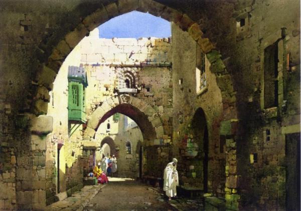 A Street In Jerusalem by Noel Harry Leaver Oil Painting Reproductions