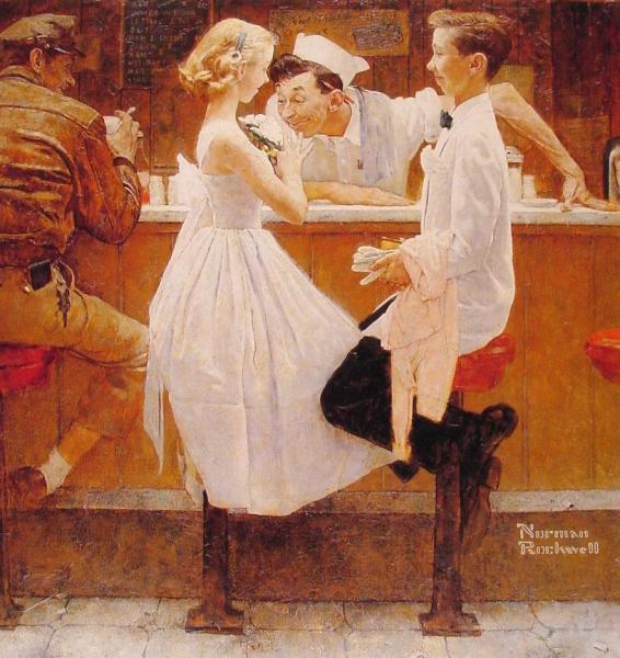 After The Prom by Norman Rockwell
