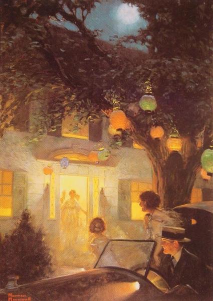And The Symbol Of Welcome Is Light by Norman Rockwell