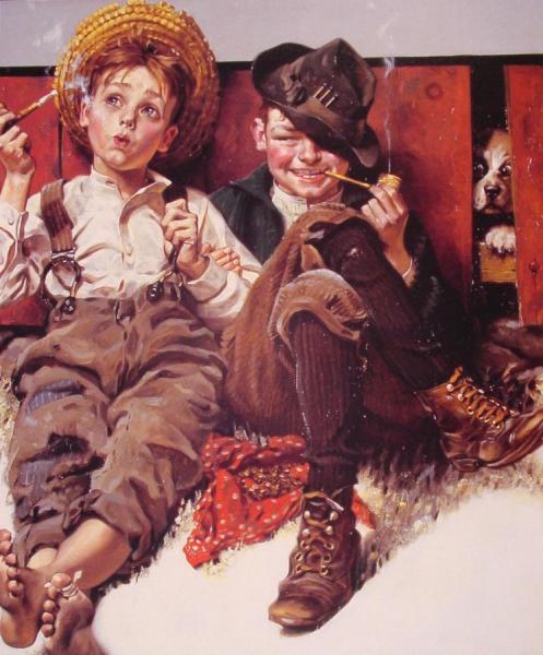 But Wait 'til Next Week by Norman Rockwell