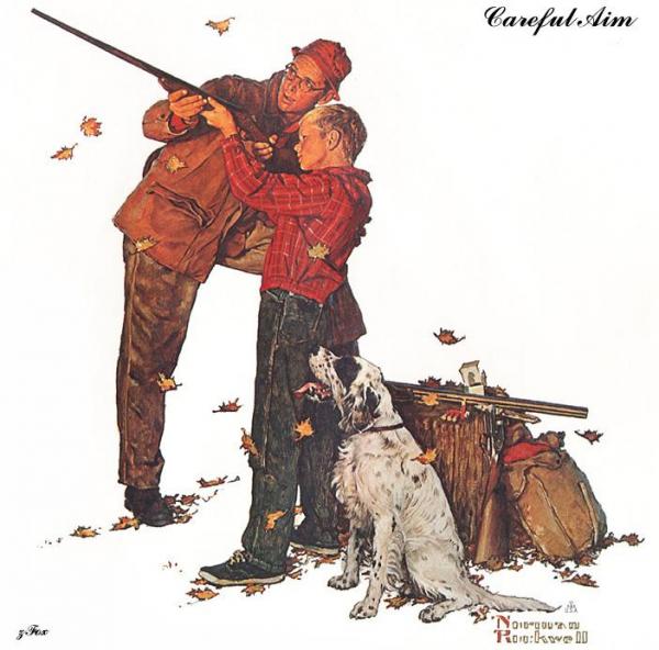 Careful Aim by Norman Rockwell