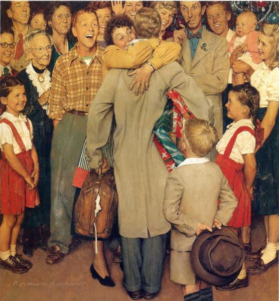 Christmas Homecoming by Norman Rockwell