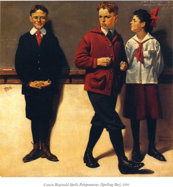 Cousin Reginald Spells Peloponnesus by Norman Rockwell