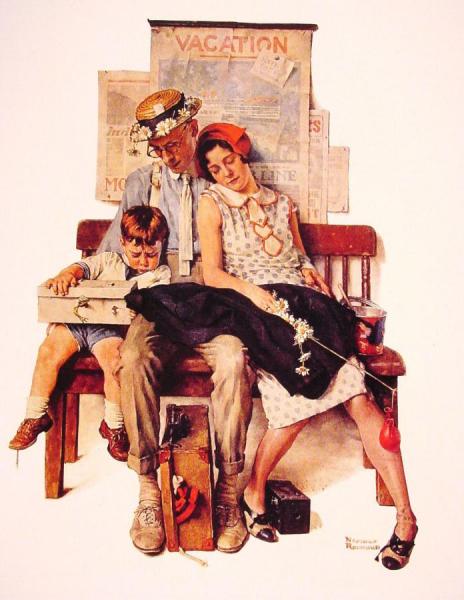 Family Home From Vacation by Norman Rockwell