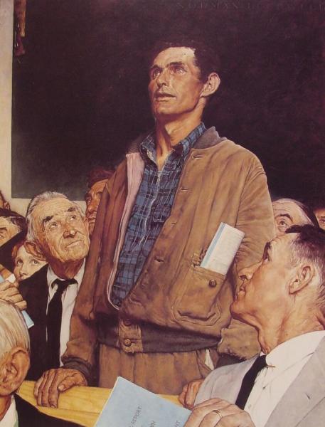 Freedom Of Speech by Norman Rockwell Oil Painting Reproductions