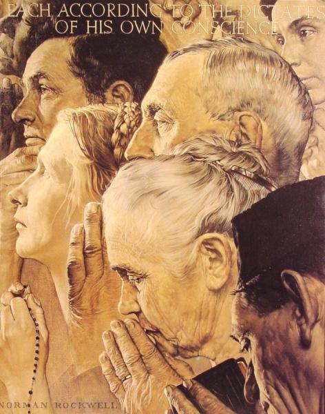 Freedom To Worship by Norman Rockwell