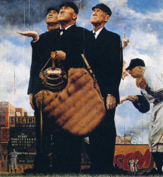 Game Called Because Of Rain by Norman Rockwell Oil Painting Reproductions