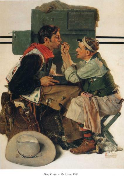 Gary Cooper As The Texan by Norman Rockwell