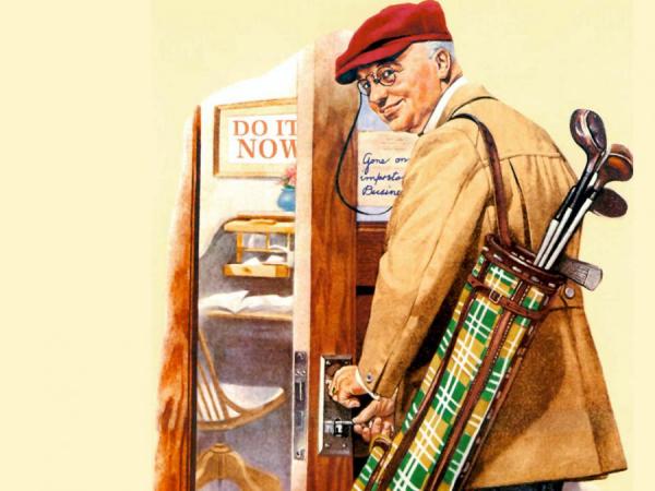 Golf by Norman Rockwell